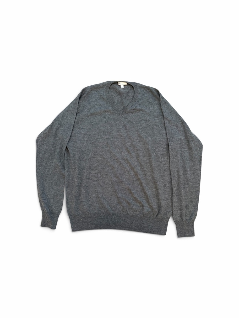 Peter Millar Men's V-Neck Sweater in Charcoal